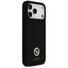 Guess Silicone Logo Strass 4G MagSafe Case für iPhone 17 Pro Max Schwarz