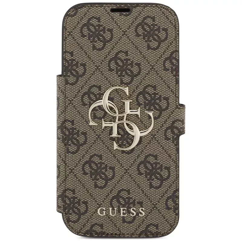 Guess Book 4G Metal Logo Case für Apple iPhone 17 Pro, Braun