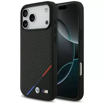 BMW M Carbon Tricolor Line MagSafe Case für iPhone 17 Pro Max Schwarz