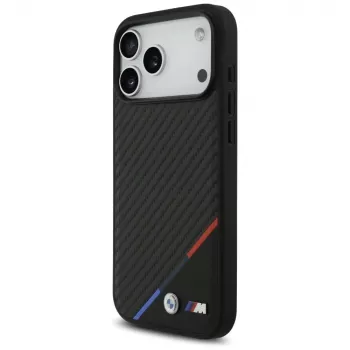 BMW M Carbon Tricolor Line MagSafe Case für iPhone 17 Pro Max Schwarz