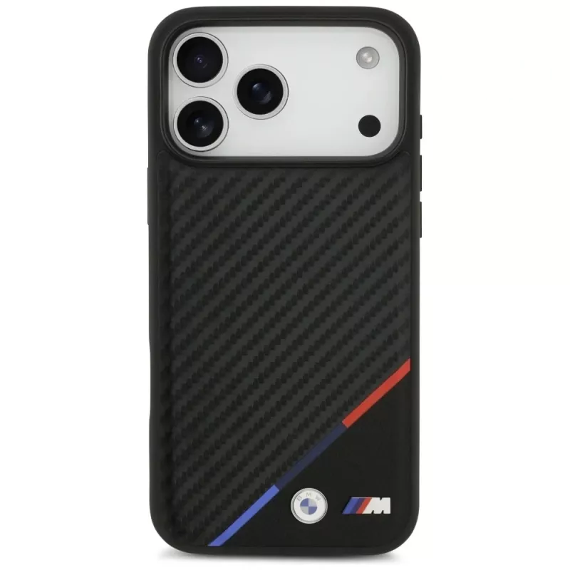 BMW M Carbon Tricolor Line MagSafe Case für iPhone 17 Pro Max Schwarz