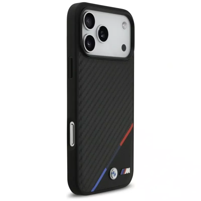 BMW M Carbon Tricolor Line MagSafe Case für iPhone 17 Pro Max Schwarz
