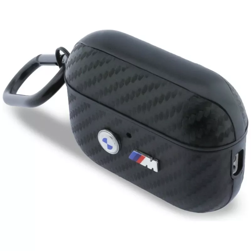 BMW Carbon Metal Logo Protective Case für Apple AirPods Pro 3, Schwarz