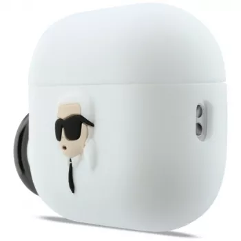 KARL LAGERFELD Silicone Karl Head 3D Case für AirPods Pro 3 Weiß