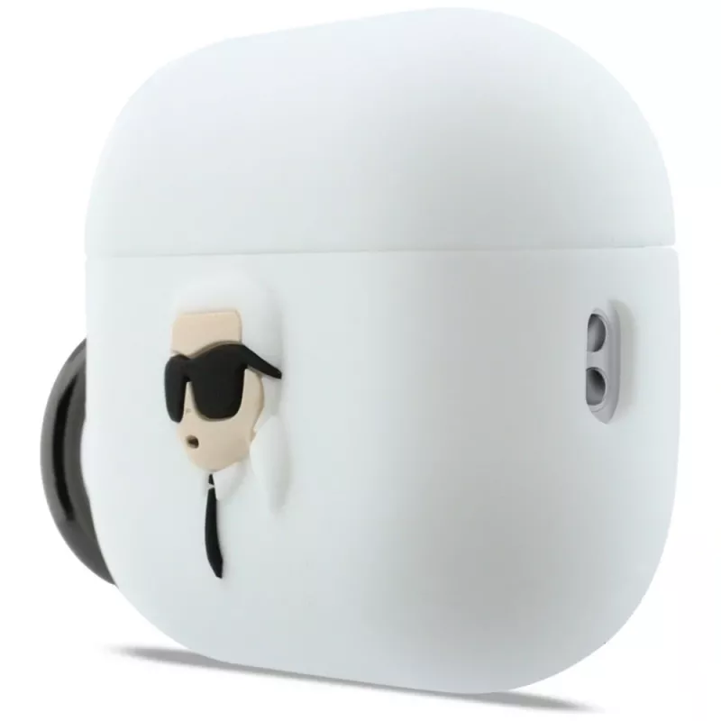 KARL LAGERFELD Silicone Karl Head 3D Case für AirPods Pro 3 Weiß