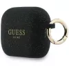 Guess Silikon-Glitzer-Ring-Hülle für AirPods Pro 3, Schwarz