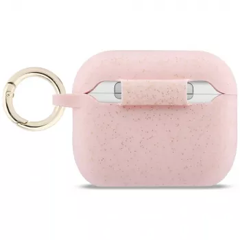 Guess Silikon-Glitzer-Ring-Hülle für AirPods Pro 3, Pink