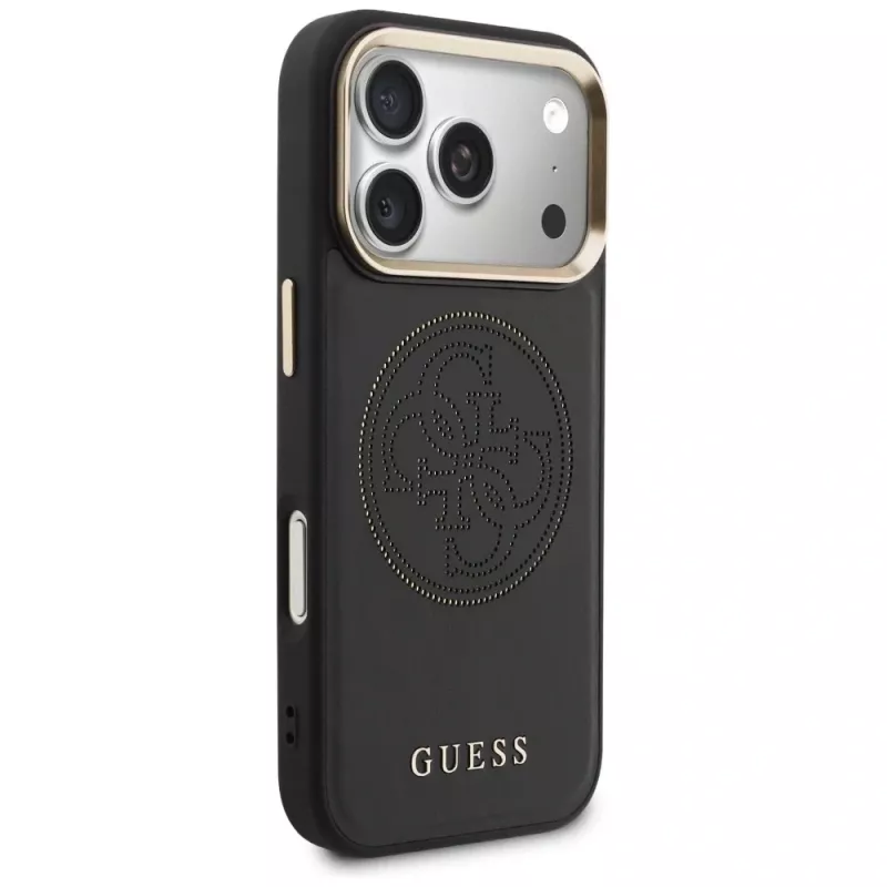 Guess Perforated 4G MagSafe Case für iPhone 17 Pro Max, Schwarz