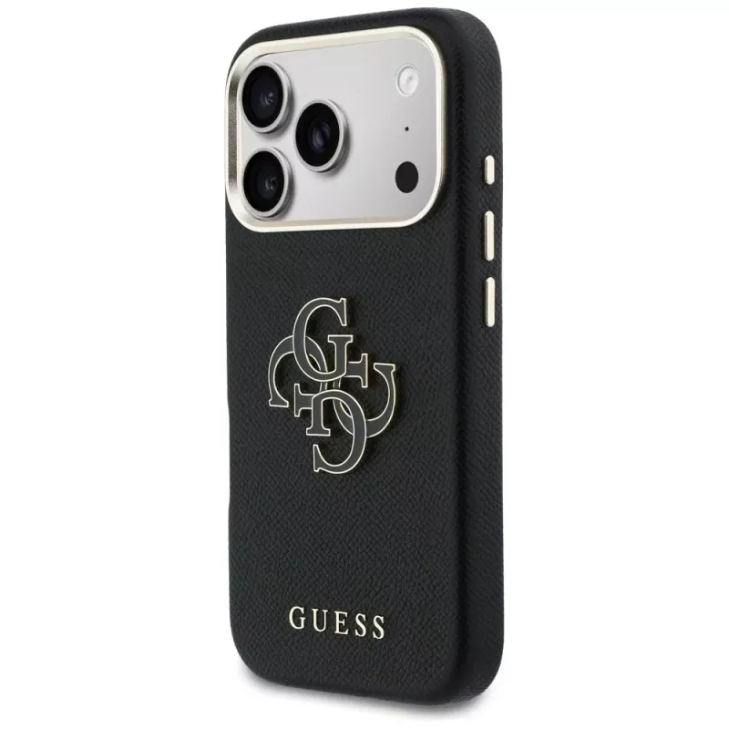 Guess FW Resin Logo Back Cover für Apple iPhone 17 Pro, Schwarz