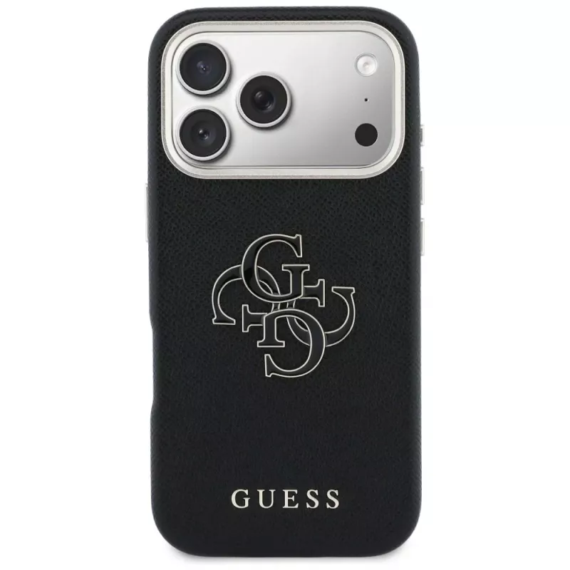 Guess FW Resin Logo Back Cover für Apple iPhone 17 Pro, Schwarz