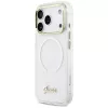 Guess IML Gradient Script Metal MagSafe Case für Apple iPhone 17 Pro, Weiß