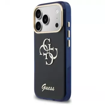 Guess IML 4G Script Metal Case für Apple iPhone 17 Pro - Blau