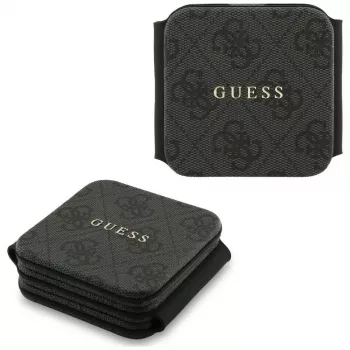 Guess 4G Wireless Charger - MagSafe 3-in-1 Induktive Ladestation für iPhone, AirPods und Apple Watch 15W (Schwarz)