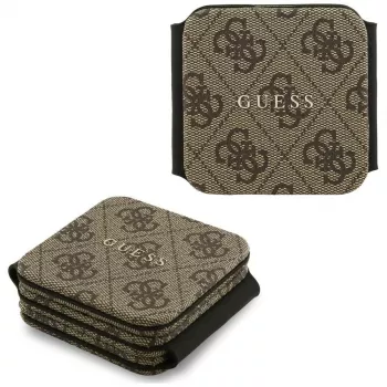 Guess 4G Wireless Charger - 3-in-1 MagSafe Ladestation für iPhone, AirPods und Apple Watch 15W (Braun)