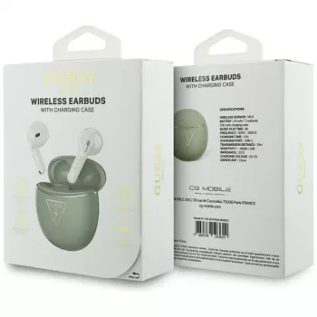 Guess Gold Line Triangle TWS Bluetooth Earbuds mit Ladecase (Khaki)