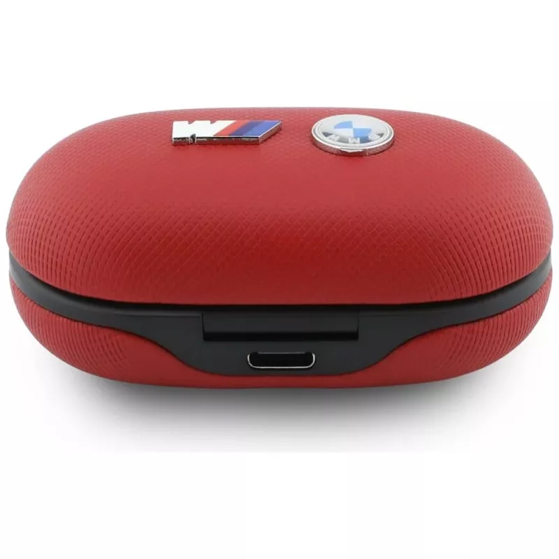 BMW M Metal Logo TWS Bluetooth Earbuds with ENC, Red