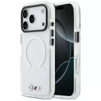 BMW M IML Shockproof Metal Logos MagSafe Case für iPhone 17 Pro Transparent