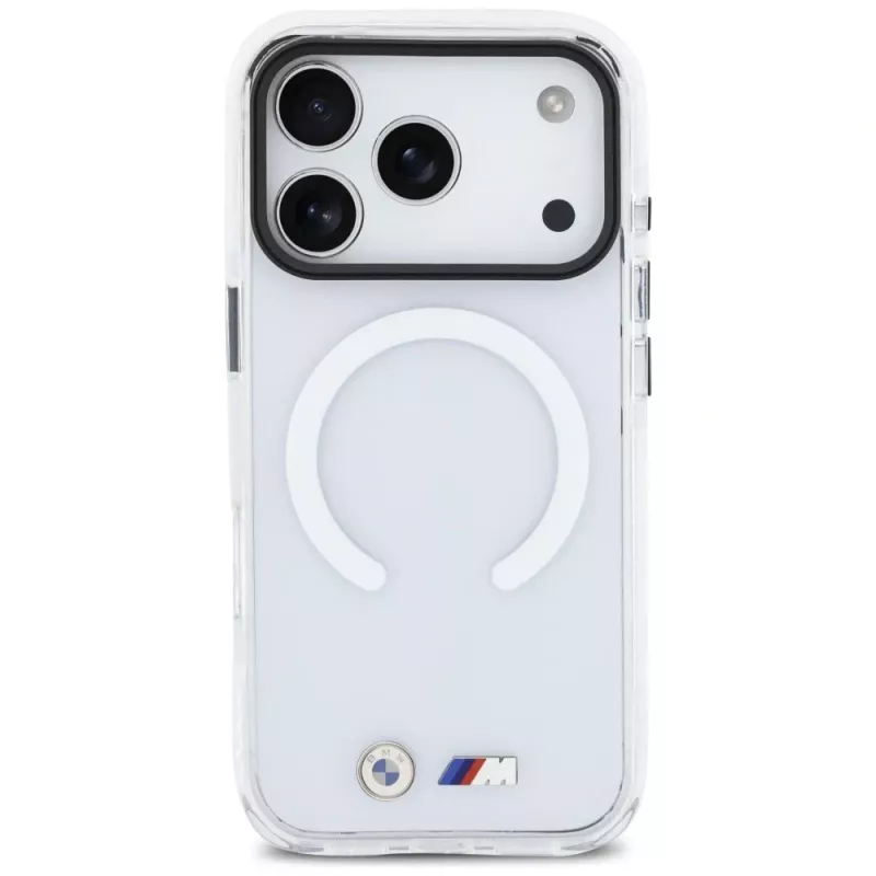 BMW M IML Shockproof Metal Logos MagSafe Case für iPhone 17 Pro Transparent