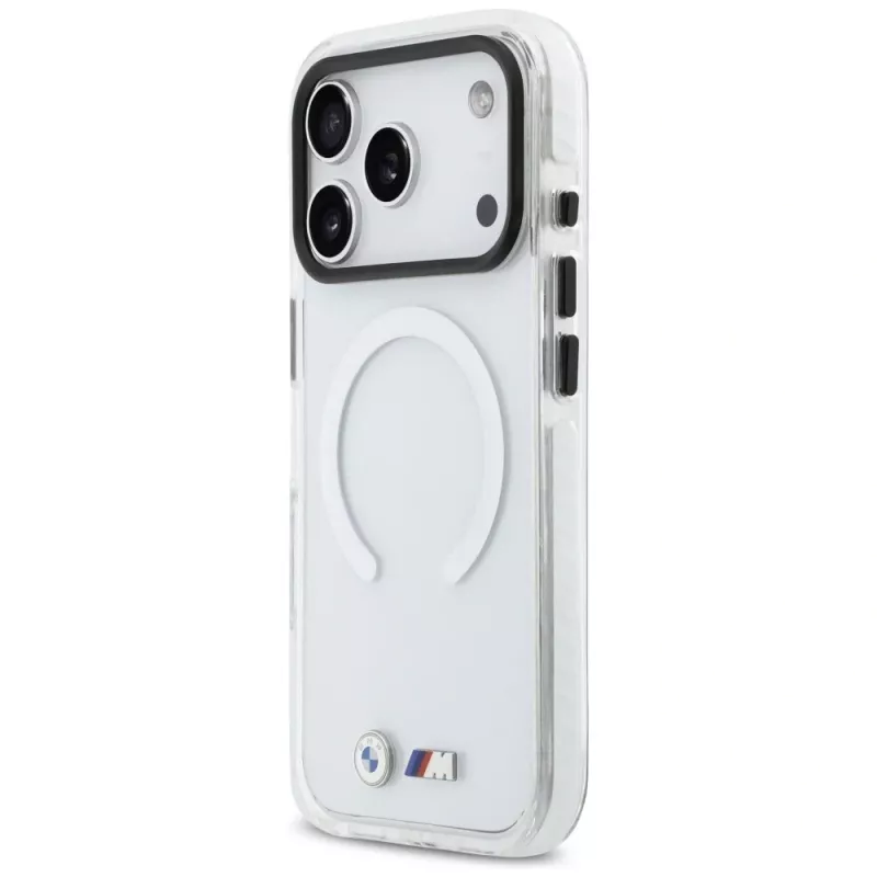 BMW M IML Shockproof Metal Logo MagSafe Case für iPhone 17 Pro Max Transparent