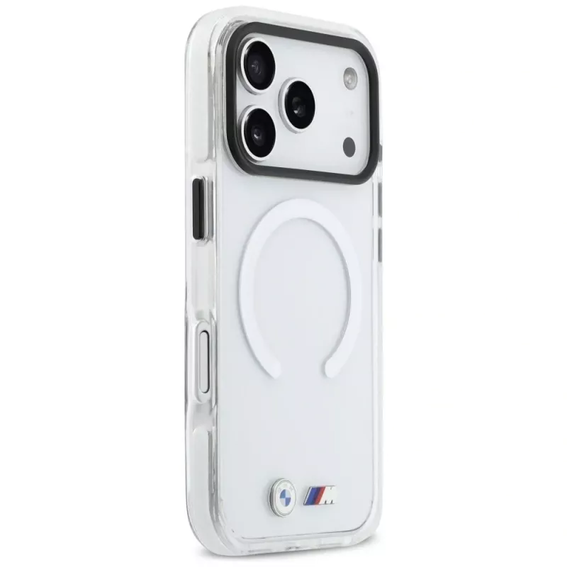 BMW M IML Shockproof Metal Logo MagSafe Case für iPhone 17 Pro Max Transparent