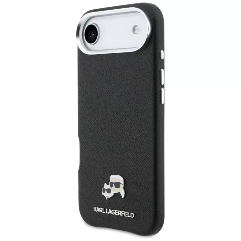 Karl Lagerfeld Karl & Choupette Head Pins Saffiano MagSafe-Hülle für iPhone Air, Schwarz