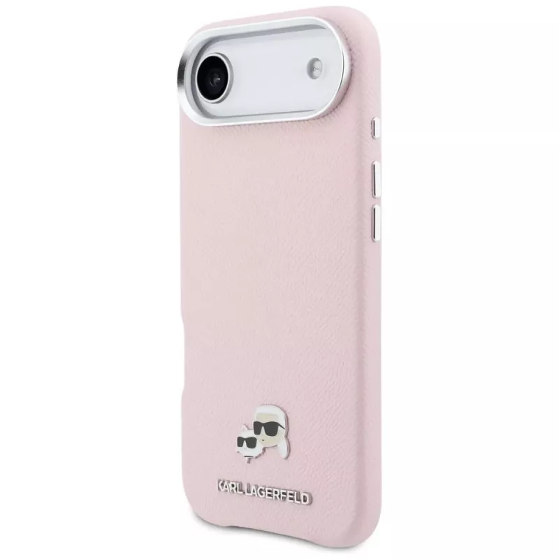 KARL LAGERFELD Karl & Choupette Head Pins Saffiano MagSafe Case für Apple iPhone Air, Pink