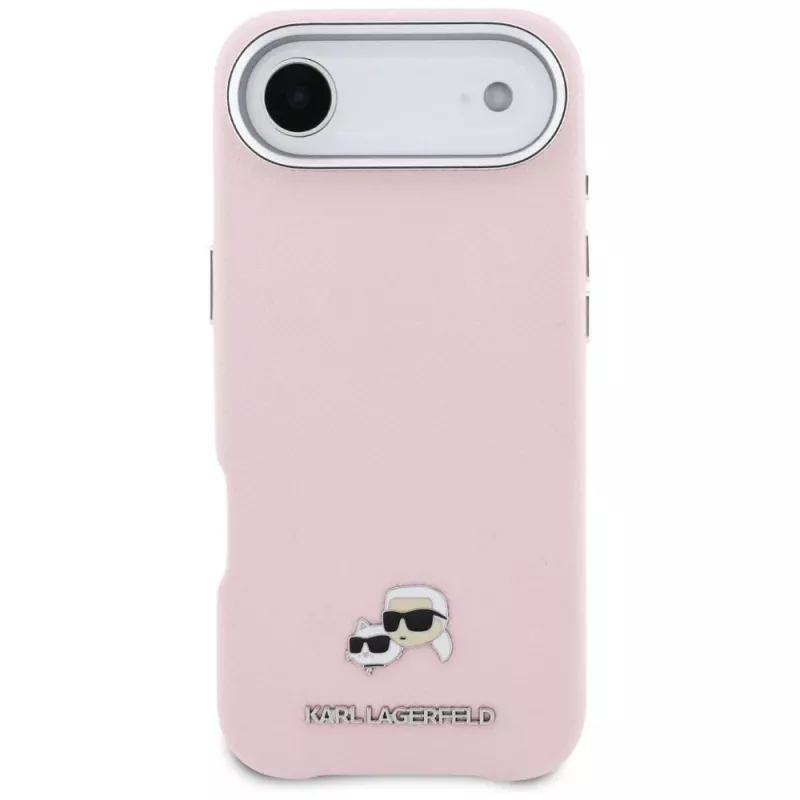 KARL LAGERFELD Karl & Choupette Head Pins Saffiano MagSafe Case für Apple iPhone Air, Pink