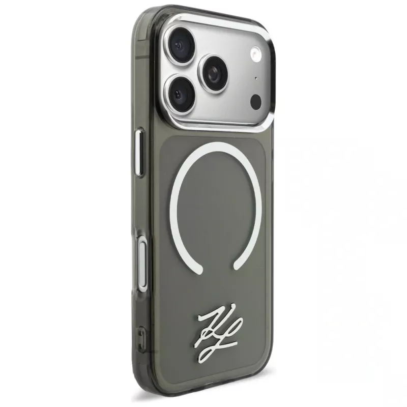 KARL LAGERFELD IML KL Script Logo MagSafe Case für Apple iPhone 17 Pro Max, Schwarz