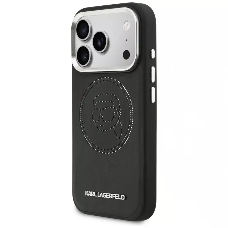 KARL LAGERFELD K Head Point Logo MagSafe Case für Apple iPhone 17 Pro, Schwarz