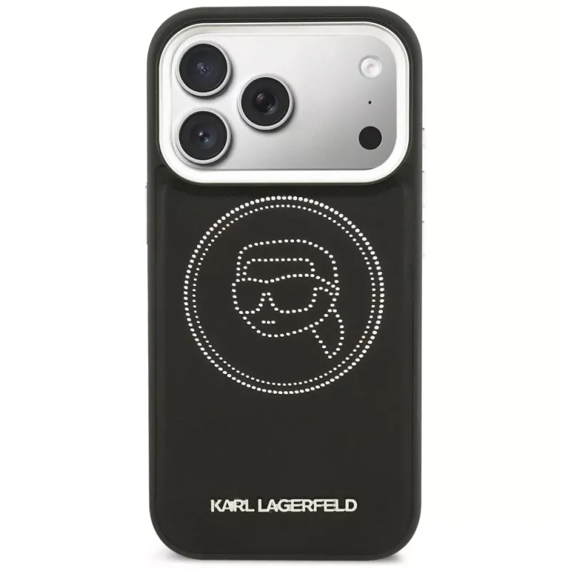 KARL LAGERFELD K Head Point Logo MagSafe Case für Apple iPhone 17 Pro, Schwarz