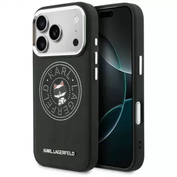 Karl Lagerfeld Point & ChoupetteSketch MagSafe Case für iPhone 17 Pro, Schwarz