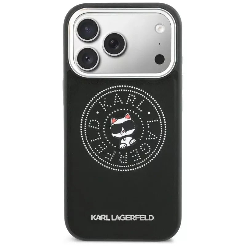 Karl Lagerfeld Point & ChoupetteSketch MagSafe Case für iPhone 17 Pro, Schwarz