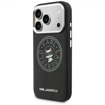 KARL LAGERFELD Point & Choupette Sketch MagSafe Case für iPhone 17 Pro Max, Schwarz