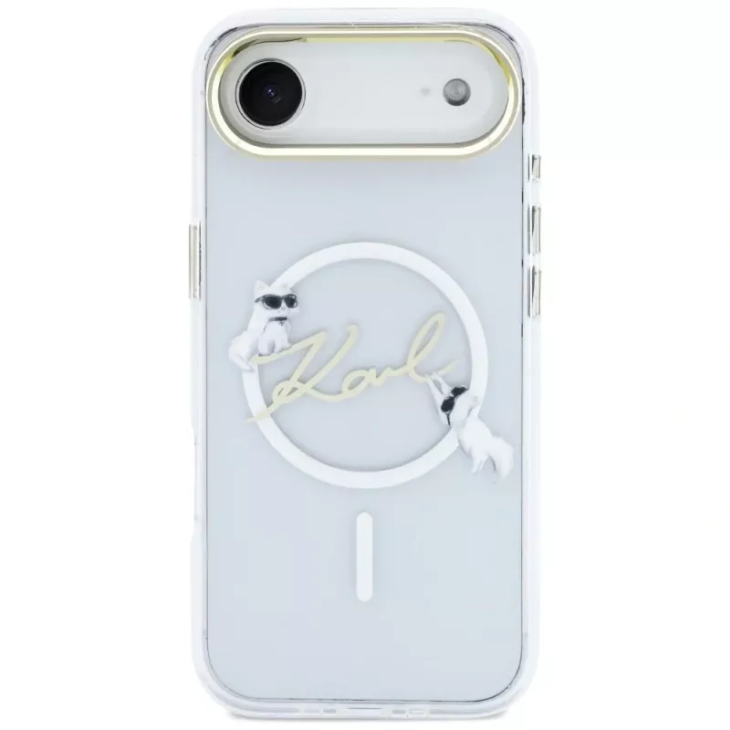 Karl Lagerfeld IML Choupettes KarlScript Logo MagSafe Case für iPhone Air, Transparent