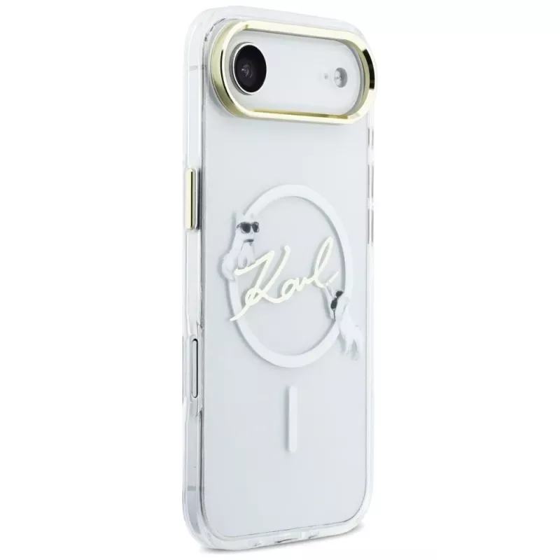 Karl Lagerfeld IML Choupettes KarlScript Logo MagSafe Case für iPhone Air, Transparent