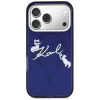 Karl Lagerfeld IML Choupettes KarlScript Logo MagSafe Case für iPhone 17 Pro, Blau
