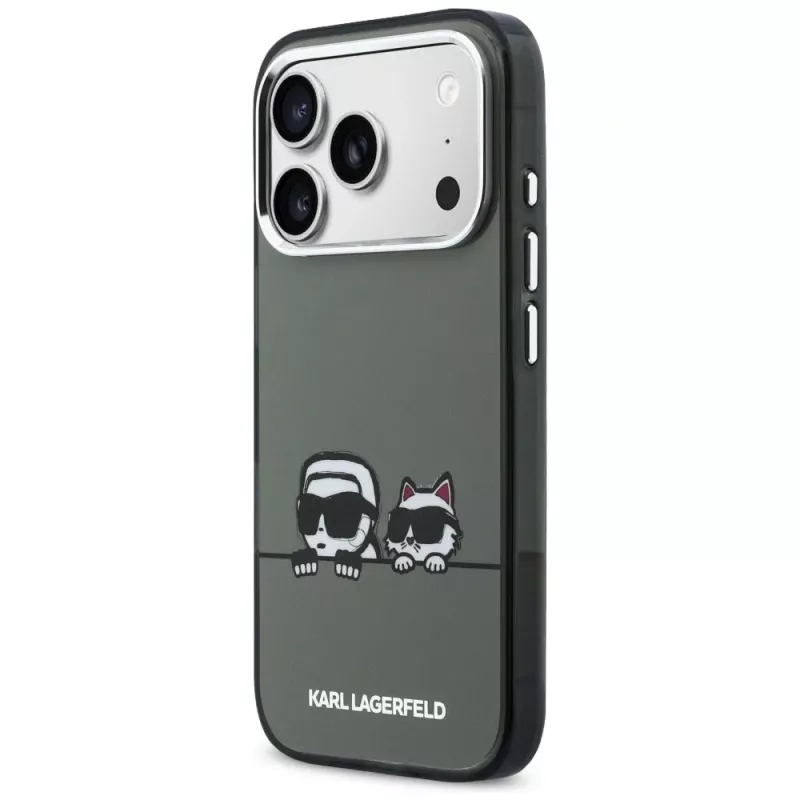 KARL LAGERFELD IML Karl & Choupette Peekaboo Logo MagSafe Case für Apple iPhone 17 Pro, Schwarz