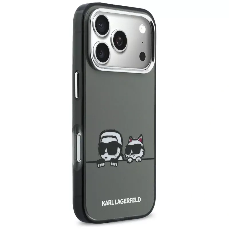 KARL LAGERFELD IML Karl & Choupette Peekaboo Logo MagSafe Case für Apple iPhone 17 Pro, Schwarz