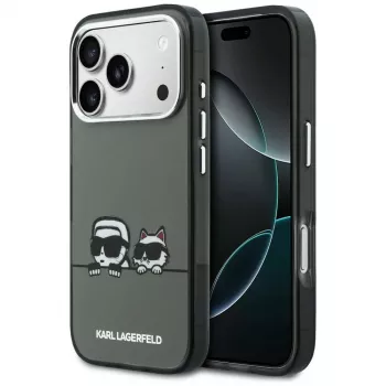 KARL LAGERFELD IML Karl & Choupette Peekaboo Logo MagSafe Case für iPhone 17 Pro Max, Schwarz