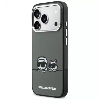 KARL LAGERFELD IML Karl & Choupette Peekaboo Logo MagSafe Case für iPhone 17 Pro Max, Schwarz