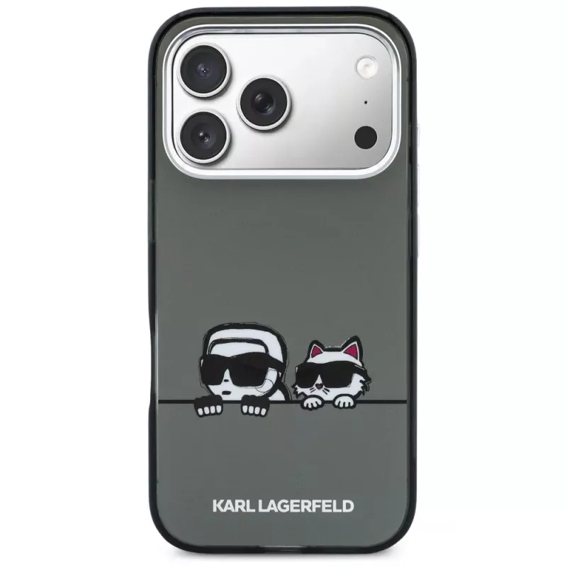 KARL LAGERFELD IML Karl & Choupette Peekaboo Logo MagSafe Case für iPhone 17 Pro Max, Schwarz