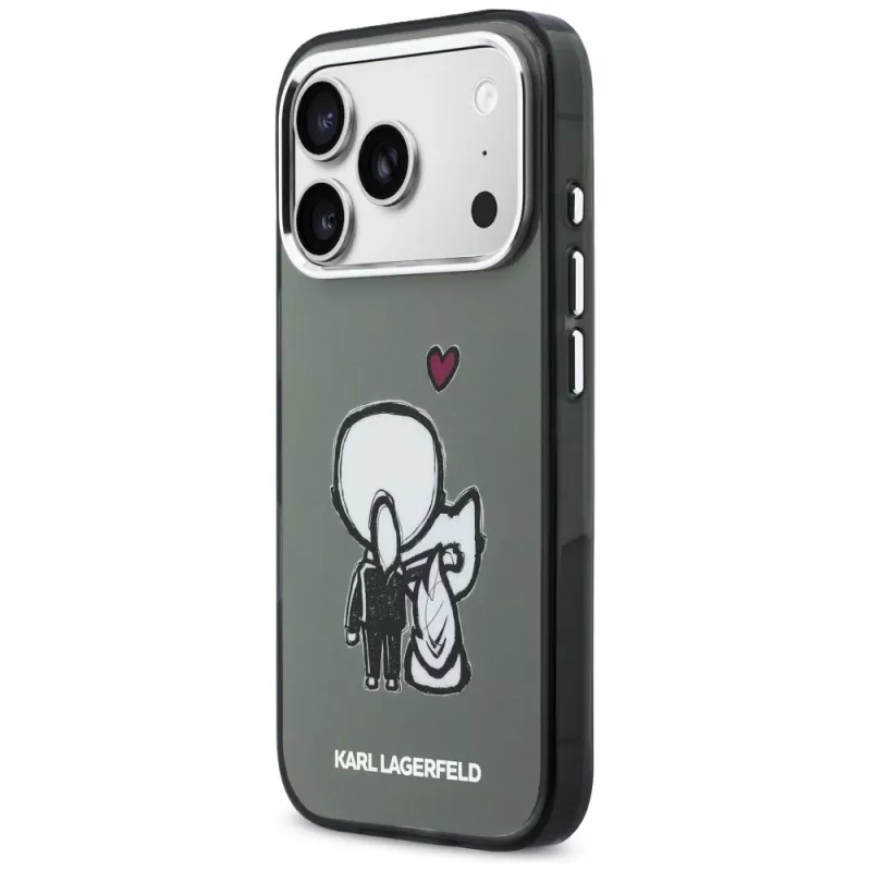 KARL LAGERFELD Karl & Choupette Back MagSafe Case für Apple iPhone 17 Pro, Schwarz