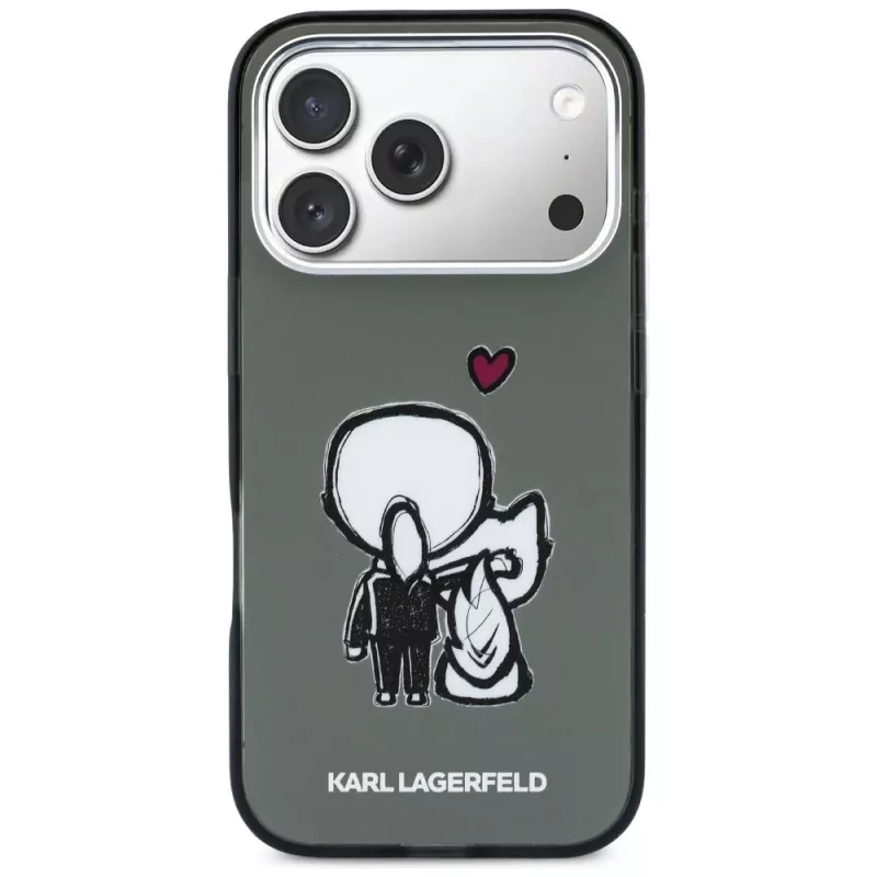 KARL LAGERFELD Karl & Choupette Back MagSafe Case für Apple iPhone 17 Pro, Schwarz