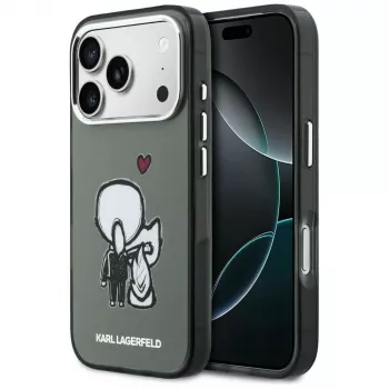 KARL LAGERFELD Karl & Choupette Back MagSafe Case für iPhone 17 Pro Max, Schwarz