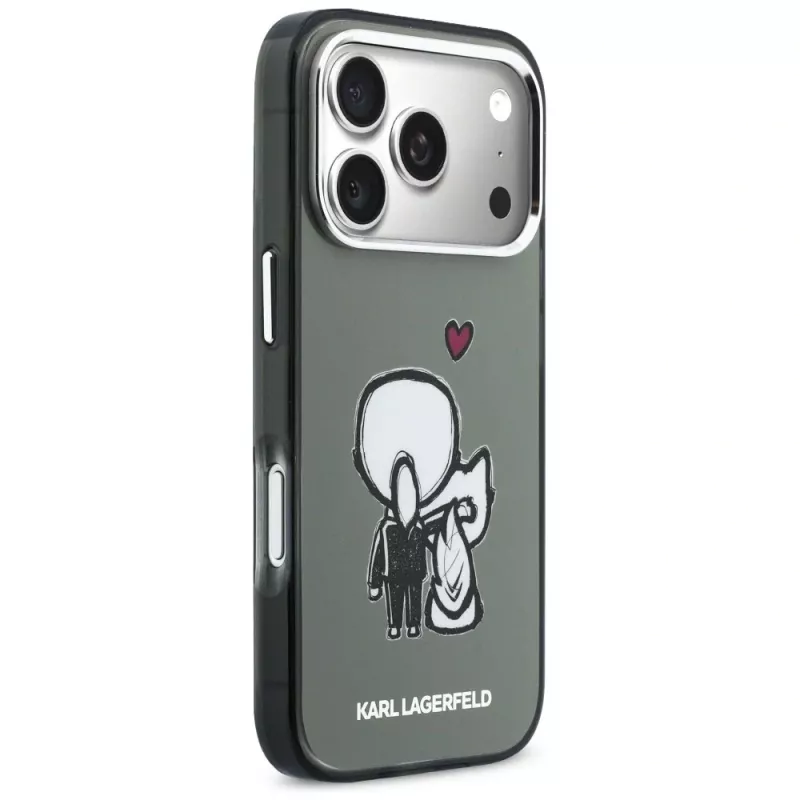 KARL LAGERFELD Karl & Choupette Back MagSafe Case für iPhone 17 Pro Max, Schwarz