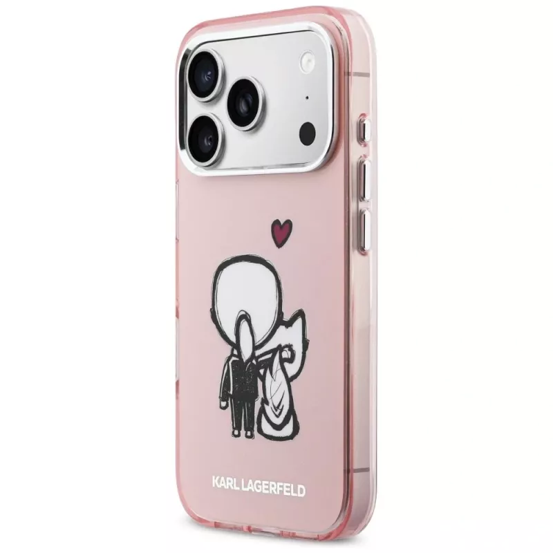 KARL LAGERFELD Karl & Choupette Back MagSafe Case für iPhone 17 Pro Pink