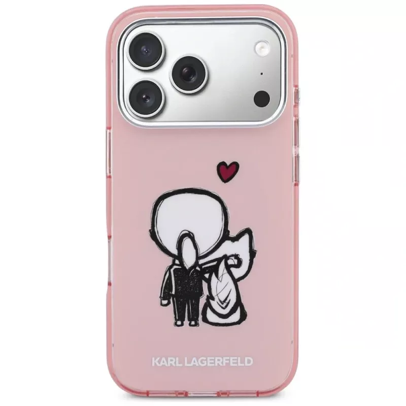 KARL LAGERFELD Karl & Choupette Back MagSafe Case für iPhone 17 Pro Pink