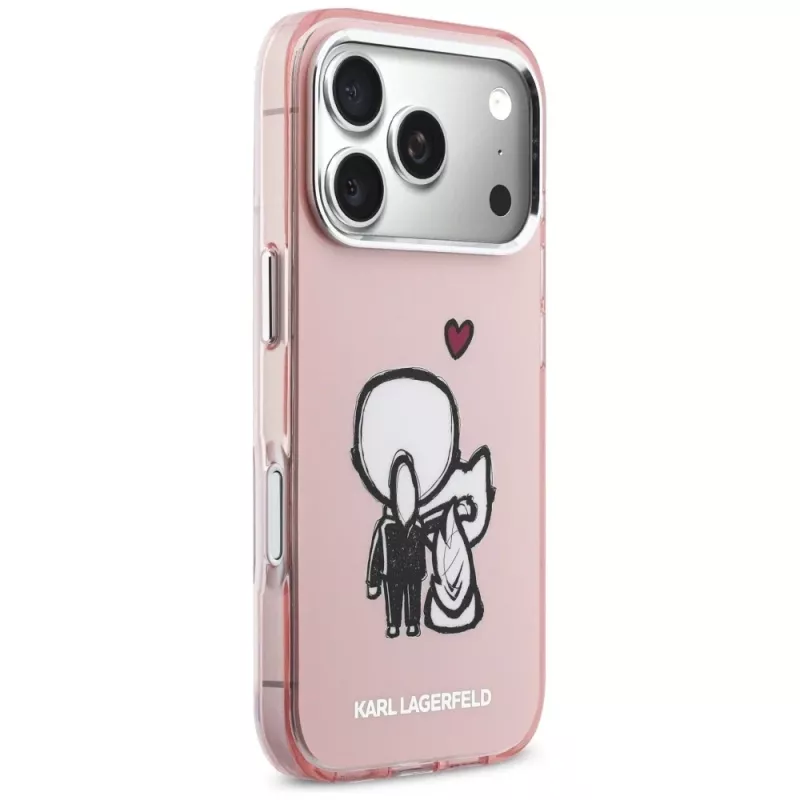 KARL LAGERFELD Karl & Choupette Back MagSafe Case für iPhone 17 Pro Pink