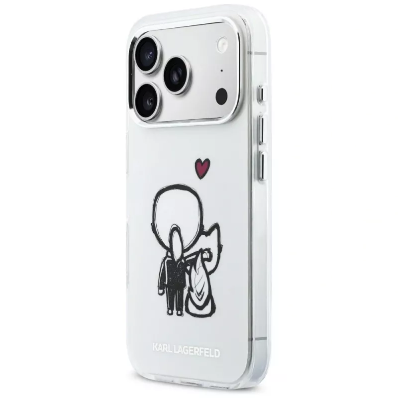 Karl Lagerfeld Karl & Choupette Back MagSafe Case für iPhone 17 Pro, Transparent