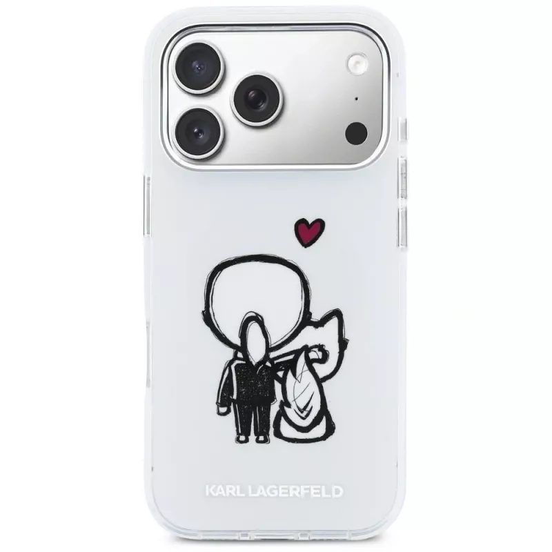 Karl Lagerfeld Karl & Choupette Back MagSafe Case für iPhone 17 Pro, Transparent